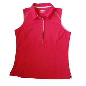 Slazenger Coral Tennis Golf Polo Tank Sleeveless Athletic Top L
